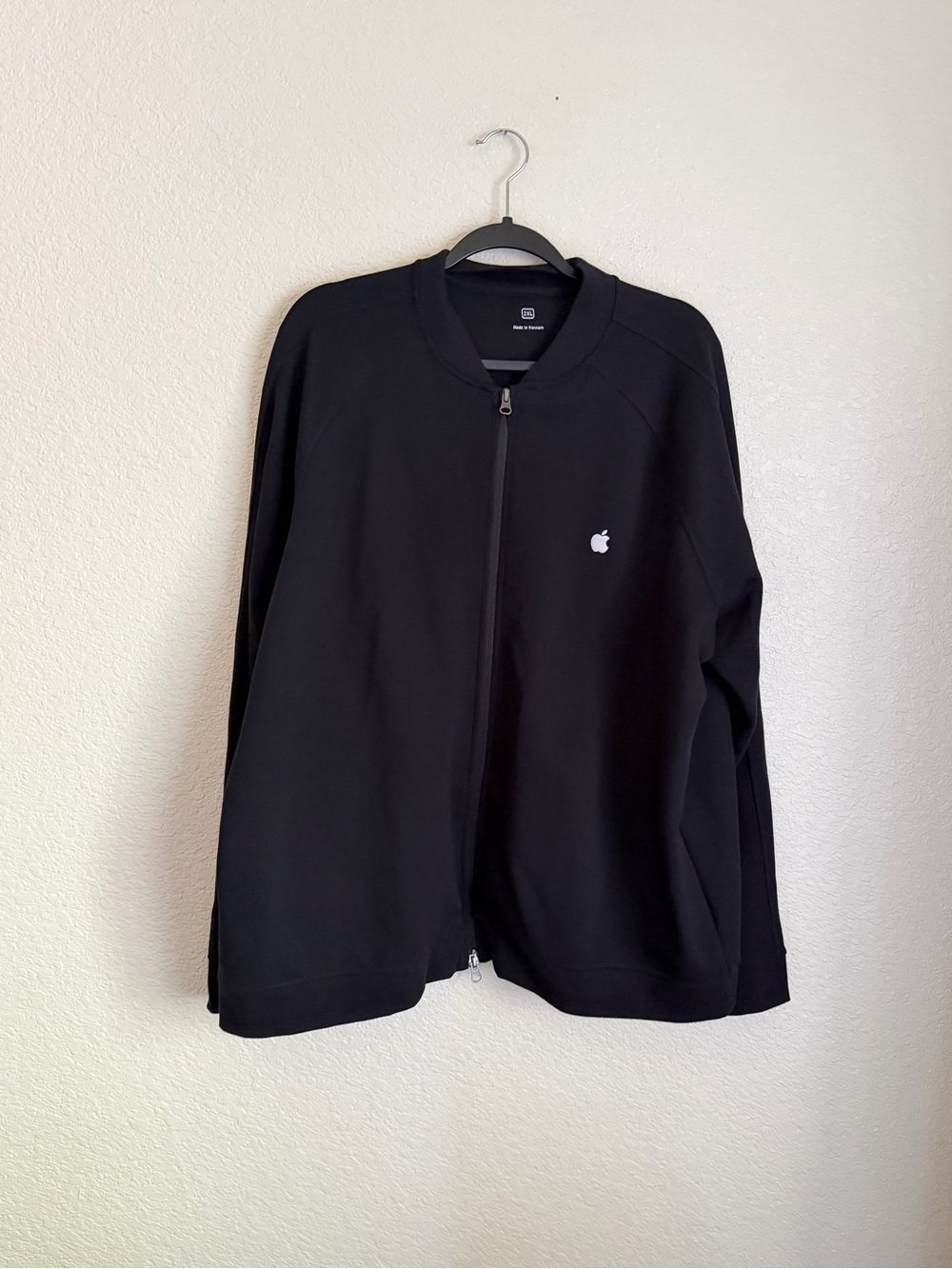 Apple Employee Men’s Full Zip Embroidered Logo Cotton Blend Jacket 2XL Black
